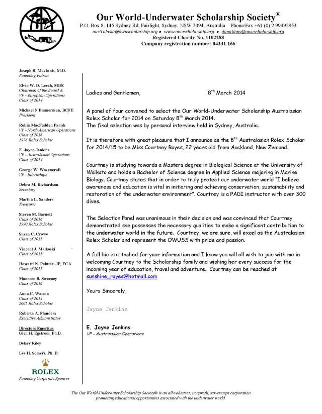 Announcement to the Society-Australasian Scholar